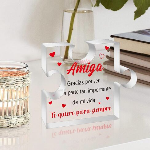 Yopyame Spanish Dad Birthday Gifts - Regalos para Papá Puzzle Acrylic Plaque for Office Desk Decor Keepsake Paperweights Gifts for Dad in Spanish Christmas for Dad from Daughter Son in Saudi Arabia