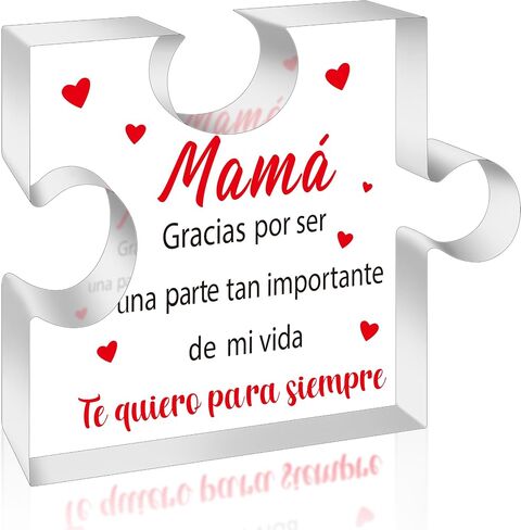 Yopyame Spanish Dad Birthday Gifts - Regalos para Papá Puzzle Acrylic Plaque for Office Desk Decor Keepsake Paperweights Gifts for Dad in Spanish Christmas for Dad from Daughter Son in Saudi Arabia