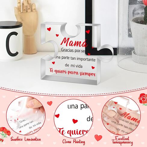Yopyame Spanish Dad Birthday Gifts - Regalos para Papá Puzzle Acrylic Plaque for Office Desk Decor Keepsake Paperweights Gifts for Dad in Spanish Christmas for Dad from Daughter Son in Saudi Arabia