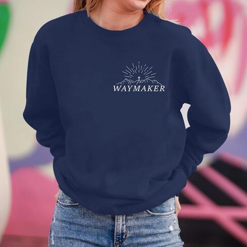 Christian Waymaker Sweatshirts For Women Religious Faith Sweatshirt Womens Graphic Soft Crewneck Long Sleeve Shirts in Kuwait