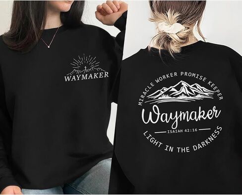 Christian Waymaker Sweatshirts For Women Religious Faith Sweatshirt Womens Graphic Soft Crewneck Long Sleeve Shirts in Kuwait