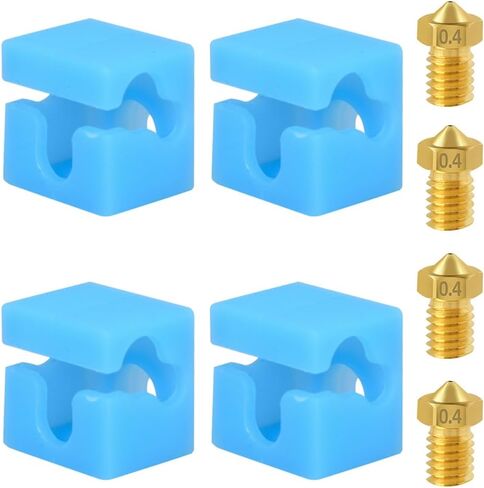 4 قطع فوهات بركان 0.4 مم وجوارب سيليكون بركانية متوافقة مع Anycubic Vyper، Kobra Max، Kobra Plus 3D Printer، Vyper Heater Block Silicone Socks ترقية غطاء Vyper Hotend in Saudi Arabia