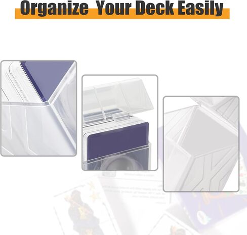 6-Pack Card Case, Plastic Card Case for Trading Cards, Sturdy Card Organizer for 90+ Sleeve Cards, Card Organizer for MTG, Sports Cards(Transparent) in Kuwait