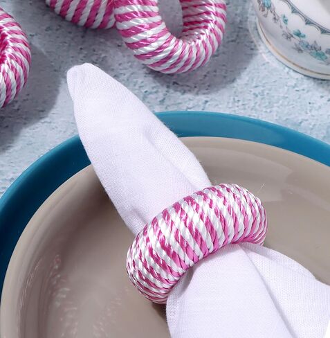 Napkin Ring Holders, Napkin Rings, Napkin Rings Set of 12, Napkin Ring Holders for Cloth Napkins, Round Serviette Rings, Napkin Ring Set, Napkin Ring Bulk - Crystal in Saudi Arabia