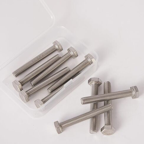 M8 x 20mm Hex Head Screw Bolt, 304 Stainless Steel(A2-70), Bright Finish, Fully Threaded, Hexagon Head Bolts, Quantity 20 in Saudi Arabia