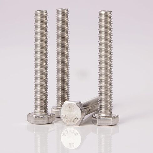 M8 x 20mm Hex Head Screw Bolt, 304 Stainless Steel(A2-70), Bright Finish, Fully Threaded, Hexagon Head Bolts, Quantity 20 in Saudi Arabia