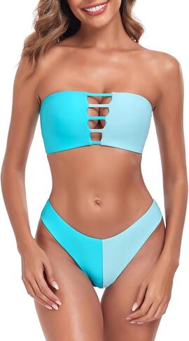 Women's Strappy Hollow Bikini Sets Cheeky Brazilian Cut Two Piece Bathing Suit in Saudi Arabia