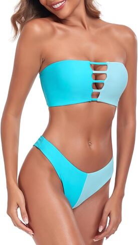 Women's Strappy Hollow Bikini Sets Cheeky Brazilian Cut Two Piece Bathing Suit in Saudi Arabia