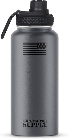 Tactical Pro Supply 32 oz. Patriotic Water Bottles | Decorated in the USA | Made with Premium Stainless Steel Material | Double Wall Vacuum Water Bottle Insulated in Kuwait