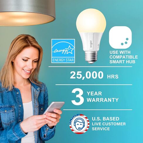 Sengled Smart Light Bulbs, Zigbee Hub Required, Works with Alexa and SmartThings, Voice Control with Google Home and Echo with built-in Hub, Soft White 60W Equivalent A19 Dimmable Smart Bulbs, 4-Pack in Saudi Arabia
