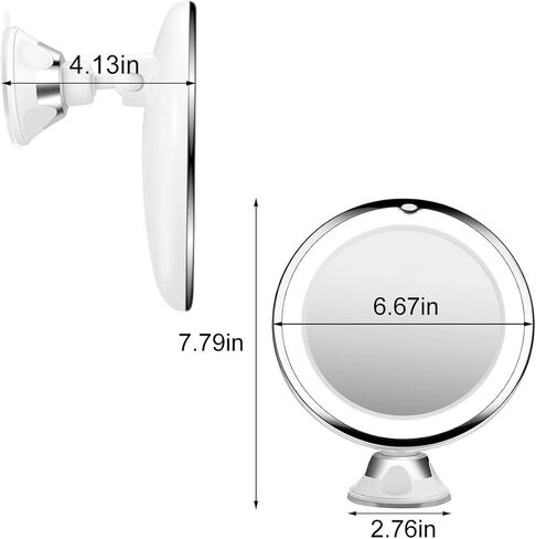Makeup Mirror Vanity Mirror with Lights, 2X 3X 10X Magnification, Trifold Lighted Makeup Mirror, Touch Control, Dual Power Supply, Portable LED Vanity Mirror for Women Gift - Black in Saudi Arabia