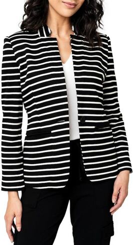 Notch Collar Blazer for Women - Casual Wear for Home & Office - Soft Stretchy Knit & Minimized Notched Collar - Grey XL in Saudi Arabia