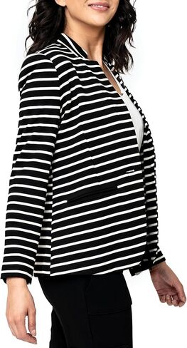 Notch Collar Blazer for Women - Casual Wear for Home & Office - Soft Stretchy Knit & Minimized Notched Collar - Grey XL in Saudi Arabia