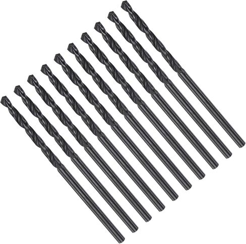 Twist Drill Bits, 2.2mm Cutting Diameter 0.09" Shank, High-Speed Steel Black Oxide Coating Jobber Bit Set (Applications: for Metal Wood Plastic), 10-Pieces in Saudi Arabia