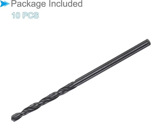 Twist Drill Bits, 2.2mm Cutting Diameter 0.09" Shank, High-Speed Steel Black Oxide Coating Jobber Bit Set (Applications: for Metal Wood Plastic), 10-Pieces in Saudi Arabia