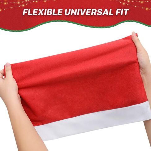 Magshion 2 قطعة كرسي عيد الميلاد الخلفي يغطي الأحمر غير المنسوجة النسيج احتفالي كرسي الديكور لعيد الميلاد غرفة الطعام كرسي ديكور عطلة ديكور المنزل in Kuwait