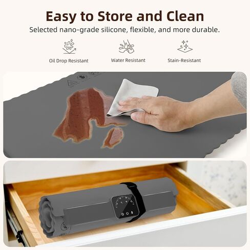Silicone Electric Warming Tray for Food: Foldable Roll up Food Warmers for Parties Buffet with 5 Temperature Settings - Portable Fast Heating Mat for Restaurants, Home Everyday Use in Saudi Arabia