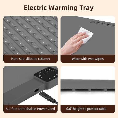 Silicone Electric Warming Tray for Food: Foldable Roll up Food Warmers for Parties Buffet with 5 Temperature Settings - Portable Fast Heating Mat for Restaurants, Home Everyday Use in Saudi Arabia