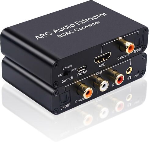 amanka hdmi arc محول 192 كيلو هرتز hdmi arc مستخرج الصوت مع الرقمية البصرية toslink spdif المحورية، hdmi arc إلى rca محول الصوت التناظرية 3.5mm l / r ستيريو، الخائن الصوت لمضخم الصوت HDTV in Kuwait
