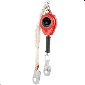 33FT Self Retracting Lifeline, RTOVZON Fall Arrest Fall Protection, No Tangle Steel Cable, Heavy Duty Retractable Lanyard, Roofing Lifeline, SRL, Safety Harness Lanyard