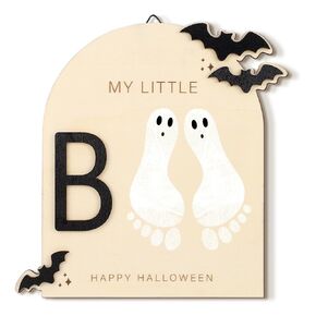 Baby's First DIY Footprint Art Wooden Milestone Card Keepsake Little Boo Sign Nursery Decorative Ornaments for Baby Shower Newborn Photoshoot Prop(Ireland Shamrock)