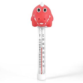 Floating Pool Thermometer, Large Display with String Easy to Read, Shatter Resistant, for Outdoor & Indoor Swimming Pools, Spas, Hot Tubs & Aquariums (Alligator)