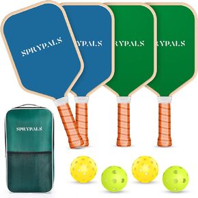 Pickleball Paddles,USAPA Approved Pickleball Paddle Stylish Pickleball Set with 4 Pickleball Paddles with 4 Pickleball Balls and 1 Carry Bag Pickle Ball Set for Beginners to Intermediates
