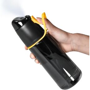 24 oz Sports Water Bottle with Spray Mist, Portable Water Mister Spray Bottle for Drinking, 2-In-1 Mist and Sip Bpa-Free Plastic Misting Water Bottle For Fitness and Outdoor, Wihte 1 Pack