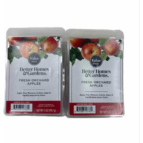 Better Homes & Garden Fresh Orchard Apples Scented Wax Melts, 5 oz 2 Pack, Red, BHG5ozFOAppl2pk