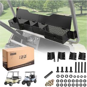 10L0L Golf Cart Front Inner Storage Utility Basket with Cover for 2000-up Club Car DS& Precedent, Dash Storage Box Tray Organizer