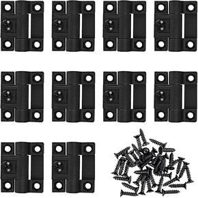 10 Pack Adjustable Torque Hinge, 43mmx36mm 4 Countersunk Holes with Mounting Screws, Position Control Hinges Door Hinges (Black)