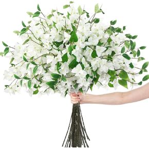 30 Pcs Artificial Bougainvillea Silk Bougainvillea Branches Artificial Bougainvillea Tree Branches for Wedding Home Indoor Outdoor Decorations Centerpieces