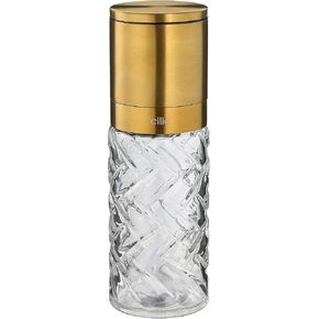 Cilio Cristallo Glass/Stainless Steel Salt or Pepper Mill, Gold, 2" by 6.7" H - Glass Gold Salt and Peper Grinder - Fresh Pepper Grinder Gold
