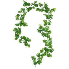 Artificial Hanging Plants Tropical Palm Leaves Fake Garland Greenery Hanging Vine for Hawaiian Luau Party Table Decorations