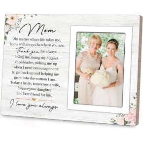 Mother of the Bride Gifts, Gifts for Mom on My Wedding Day, Mom & Daughter Picture Frame 10x8 in, Mother Wedding Gift from Bride, Appreciation Gift for Mom, Frame for 4x6 In Photo