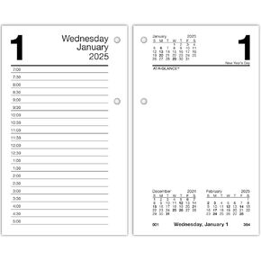 AT-A-GLANCE 2025 Desk Calendar Refill, Daily, 3-1/2" x 6", Standard, Loose-Leaf (E0175025)