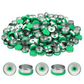PATIKIL 20mm Flip Off Caps, 200 Pcs Flip Off Caps Flip Off Seals Flip Off Vial Seals Plastic Aluminum Caps Cover for Glass Vial, Blue