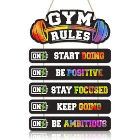 SIKERIC Motivational Sports Room Decor, (11.4"x3.9"x4) Hanging Inspirational Quote Wooden Plaque, Basketball Football Baseball Soccer Themed Wall Art, Sports Door Sign for Boys Kids Bedroom Nursery