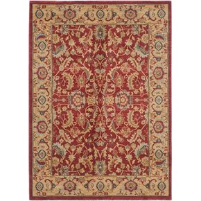 SAFAVIEH Mahal Collection Accent Rug - 4' x 5'7", Red & Natural, Traditional Oriental Design, Non-Shedding & Easy Care, Ideal for High Traffic Areas in Entryway, Living Room, Bedroom (MAH699A)