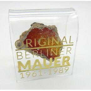 Berlin souvenirs Original Piece of the Berlin Wall - Authentic Souvenir from the Real Wall in Germany Mounted in Acrylic Display (4Inch x 4Inch Large), Large (4 in x 4 in)