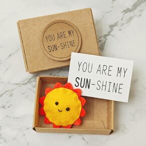 YOJO Cute Stuff Sunflower with Greeting Card,Thank You Gift for Women,Little Pocket Hug,Unique Gift for College,Coworkers,Birthday,Valentine's Day,Christmas (YOU ARE MY SUN-SHINE)