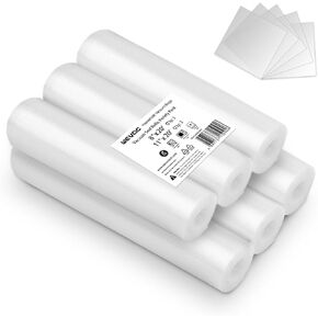 [2024 Q4] 8" x 20' and 11" x 20' Vacuum Sealer Roll, 6 Pack-Ideal for Food Storage, Sous Vide, and Meal Prep, Keep Food Fresh and Nutrients, Wevac Lite