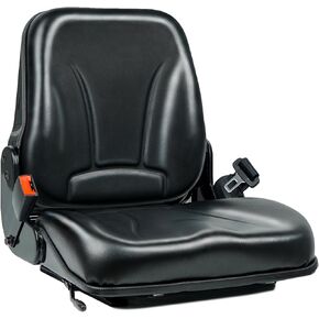 Universal Forklift Seat, Fold Down Tractor with Armrest, Retractable Safety Belt and Micro Switch for Excavator, Skid Loader, Backhoe, Dozer, Telehandler
