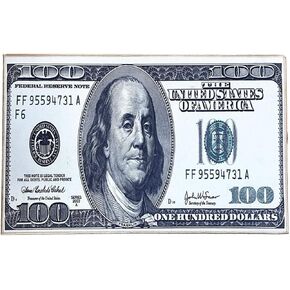 J&V TEXTILES Money Rugs 100 Dollar Bill Runner Area Rug for Living Room Kitchen Rug Laundry Runner Rug Bedroom Bathroom Mat (22" x 53") (New)
