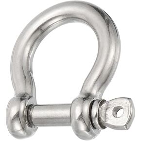 PATIKIL Screw Pin Shackle 7.6mm 5/16" 881lb, 316 Stainless Steel Forged Bow Shackle Marine Grade for Chains Wire Rope Outdoor, Silver