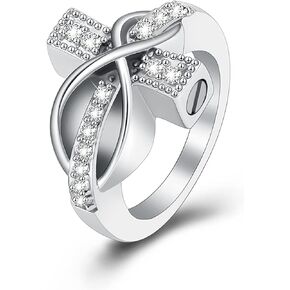 Crystal Cross Urn Ring for Ashes Stainless Steel Cremation Urn Ring for Women Man Keepsake Memorial for Ring