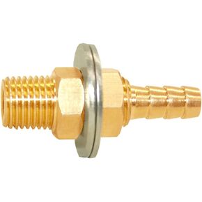 Brass 1/4"NPT Male Threaded to 8.5mm OD Barb Bulkhead Fitting Coupling Tank Connector Hose Barb Pipe Fitting for Water/Oil/Gas