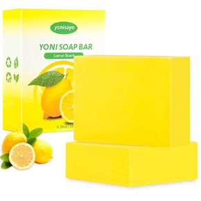 2 PCS Big Yoni Bar Soap, 2 * 5.29oz Organic Yoni Wash Yoni Soap Bar for Women Ph Balance Feminine Wash, Natural Vaginal Body Bath Soap Deodorant Moisturizing, Peach Handmade feminine soap