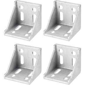 uxcell 4Pcs Inside Corner Bracket Gusset, 56x56x59mm 6060 Angle Connectors for 6060 Series Aluminum Extrusion Profile Black