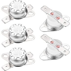 uxcell KSD301 Thermostat 130°C/266°F 10A Normal Closed N.C Adjust Snap Disc Temperature Switch for Microwave,Oven,Coffee Maker 5pcs,Ceramic Material